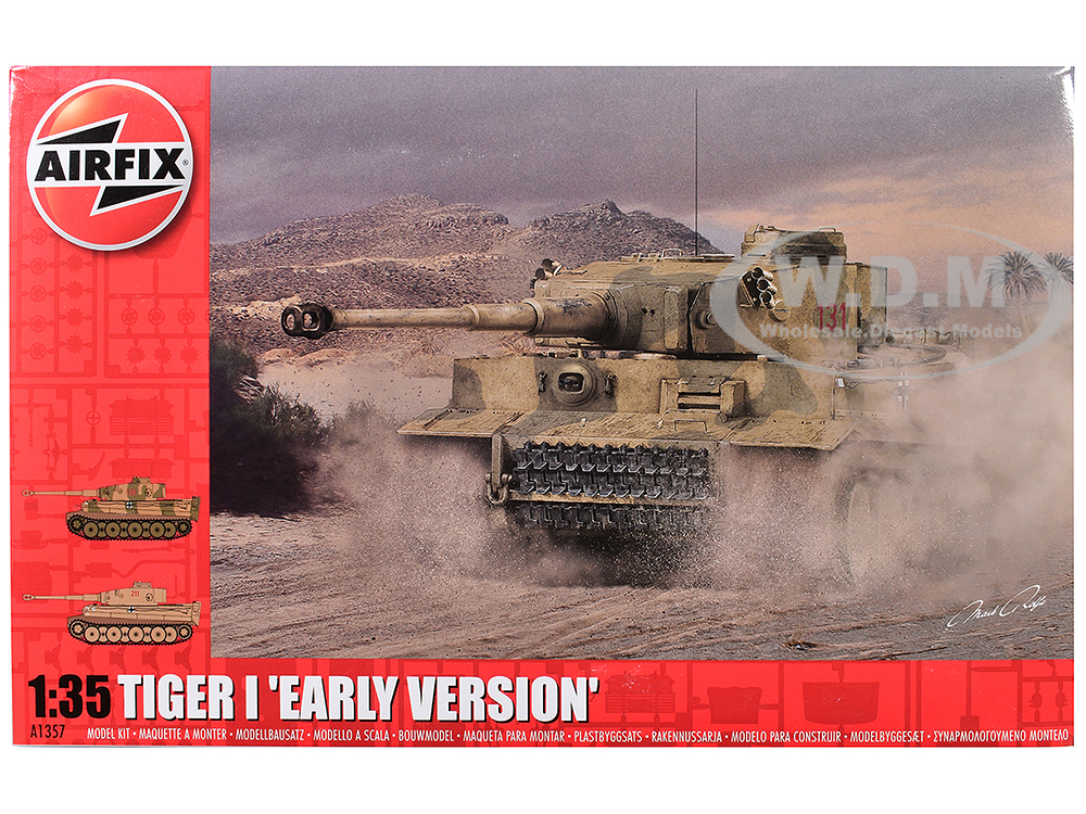Level 3 Model Kit Tiger I Early Version Tank with 2 Scheme Options 1/35 Plastic Model Kit by Airfix