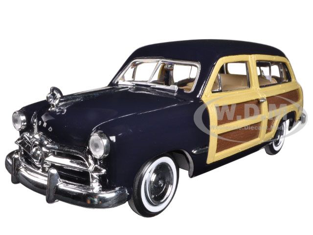 Image of 1949 Ford Woody Wagon Dark Blue 1/24 Diecast Model Car by Motormax