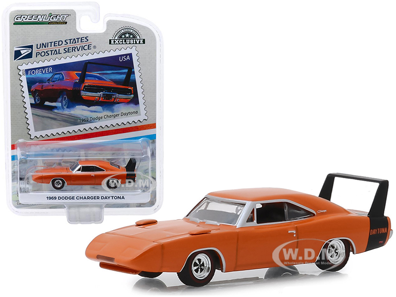 1969 Dodge Charger Daytona Orange "usps Stamps" (2013) (united States Postal Service) "america On The Move Muscle Cars" "hobby Exclusive" 1/64 Diecas