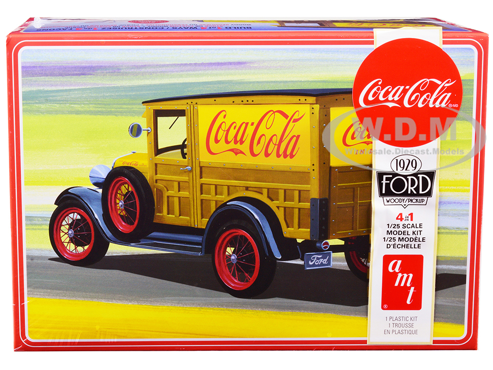 Skill 3 Model Kit 1929 Ford Woody/Pickup 4-in-1 Kit "Coca-Cola" 1/25 Scale Model Car by AMT