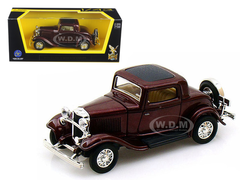 1932 Ford 3-Window Coupe Burgundy 1/43 Diecast Model Car by Road Signature