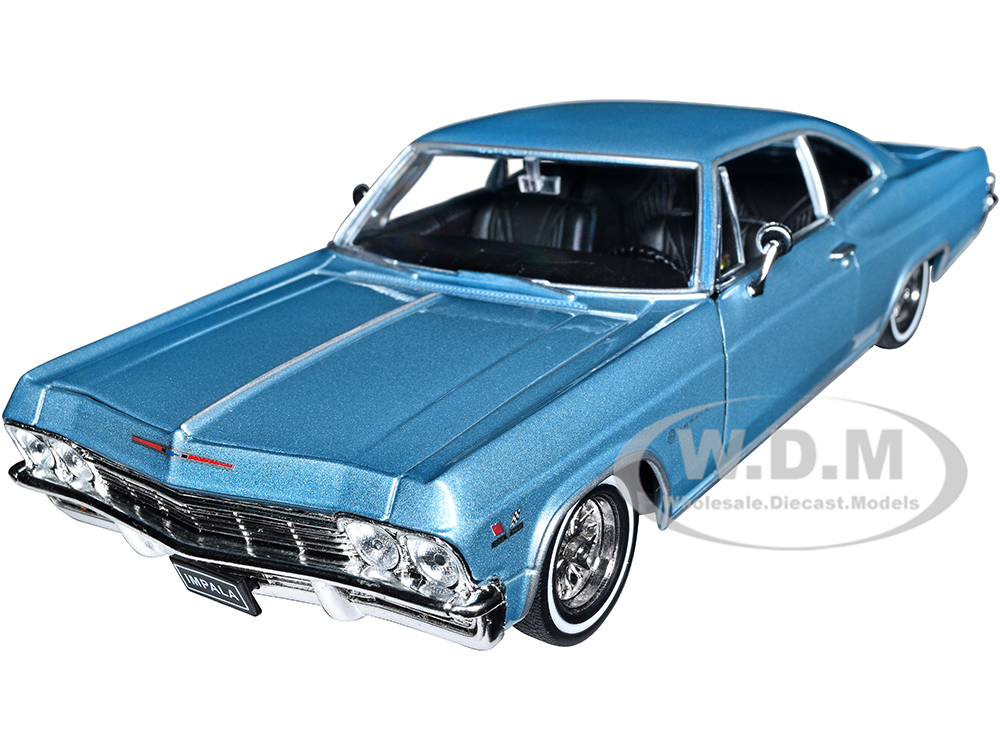 1965 Chevrolet Impala SS 396 Lowrider Light Blue Metallic "Low Rider Collection" 1/24 Diecast Model Car by Welly