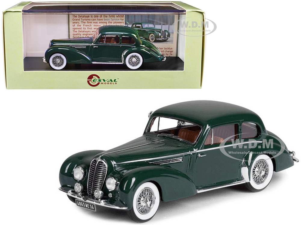 1947 Delahaye 135M Coupe RHD (Right Hand Drive) by Henri Chapron Dark Green Limited Edition to 250 pieces Worldwide 1/43 Model Car by Esval Models