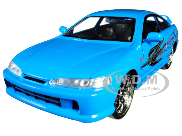 Mias Acura Integra RHD (Right Hand Drive) Blue The Fast and the Furious Movie 1/24 Diecast Model Car by Jada