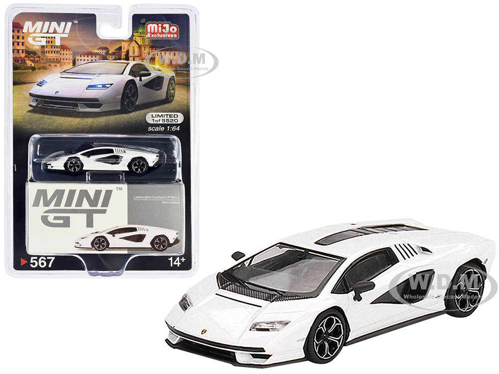 Lamborghini Countach LPI 800-4 Bianco Siderale White Limited Edition to 5520 pieces Worldwide 1/64 Diecast Model Car by True Scale Miniatures