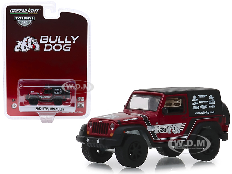 2012 Jeep Wrangler Red With Black Top "bully Dog" "hobby Exclusive" 1/64 Diecast Model Car By Greenlight