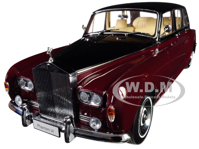 Rolls Royce Phantom Vi Red With Black Top 1/18 Diecast Model Car By Kyosho