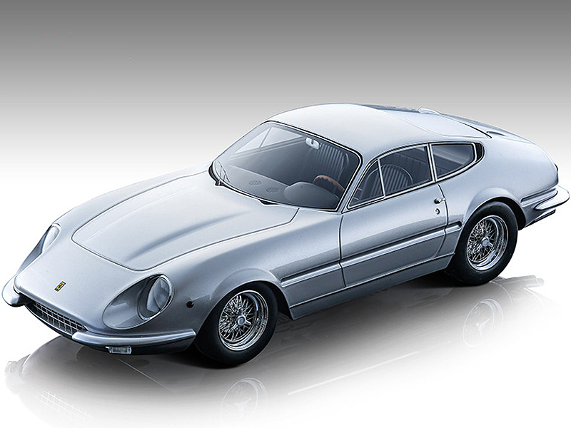 1967 Ferrari 365 GTB/4 Daytona Prototipo Silver Metallic "Mythos Series" Limited Edition to 80 pieces Worldwide 1/18 Model Car by Tecnomodel