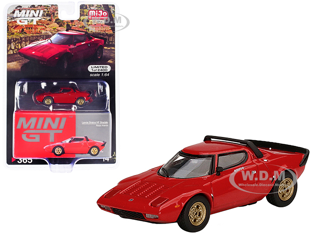 Lancia Stratos HF Stradale Rosso Arancio Red Limited Edition to 2400 pieces Worldwide 1/64 Diecast Model Car by True Scale Miniatures