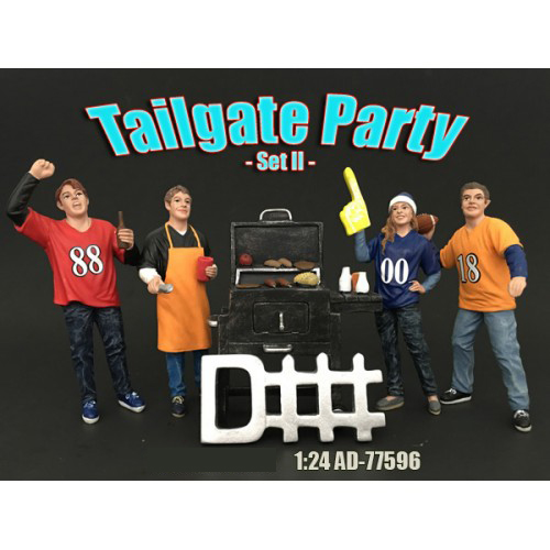 "Tailgate Party" Set II 4 piece Figurine Set for 1/24 Scale Models by American Diorama