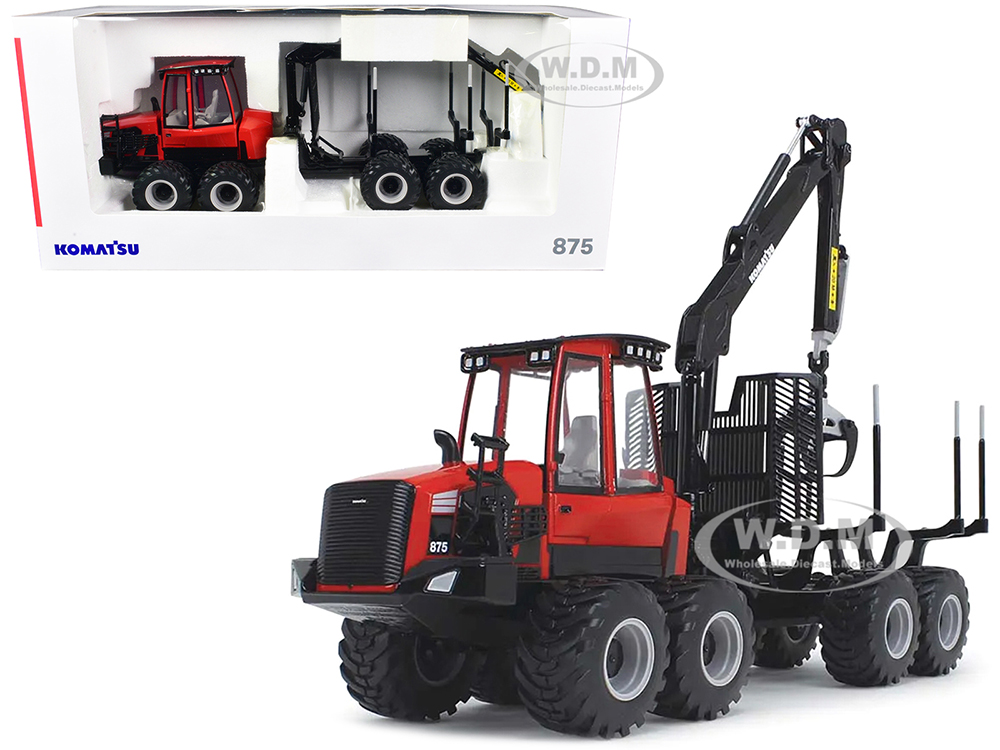 Komatsu 875.1 Forwarder Red and Black 1/32 Diecast Model by First Gear
