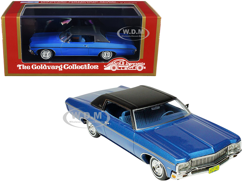 Image of 1970 Chevrolet Impala Custom Coupe Mulsanne Blue Metallic with Matt Black Top Limited Edition to 220 pieces Worldwide 1/43 Model Car by Goldvarg Coll
