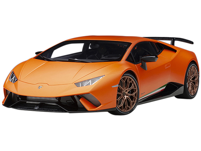 Image of Lamborghini Huracan Performante Arancio Anthaeus / Matt Orange with Copper Wheels 1/12 Model Car by Autoart