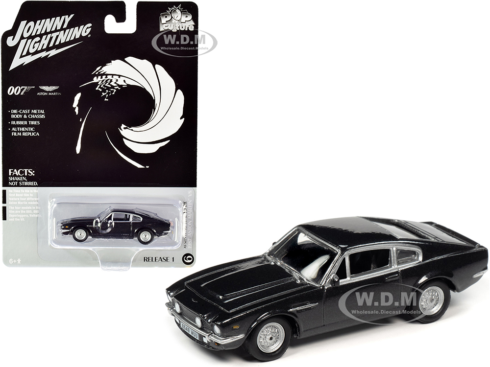 Image of 1987 Aston Martin V8 (James Bond 007) "No Time to Die" (2020) Movie "Pop Culture" Series 1/64 Diecast Model Car by Johnny Lightning