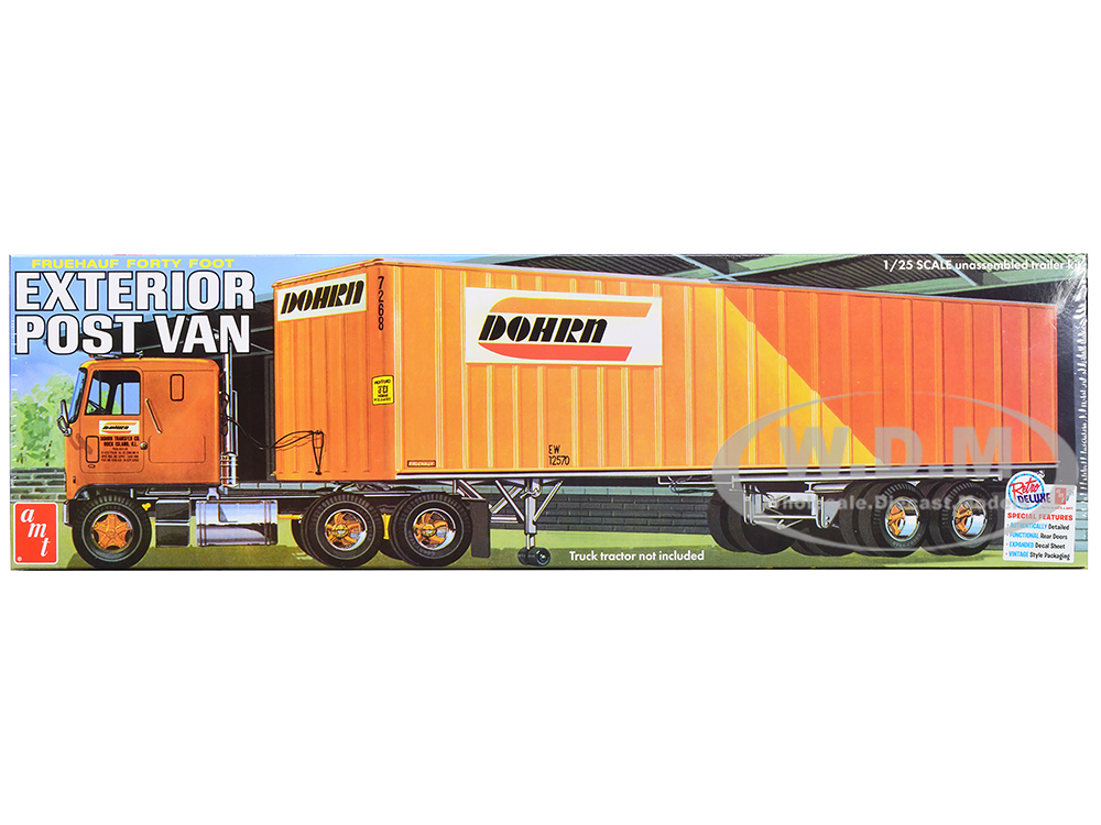 Skill 3 Model Kit Fruehauf Forty Foot Exterior Post Van Trailer Dohrn Transfer Co. 1/25 Scale Model by AMT