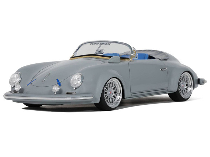 S-Klub Outlawd Speedster Nardo Gray with Blue Interior 1/18 Model Car by GT Spirit
