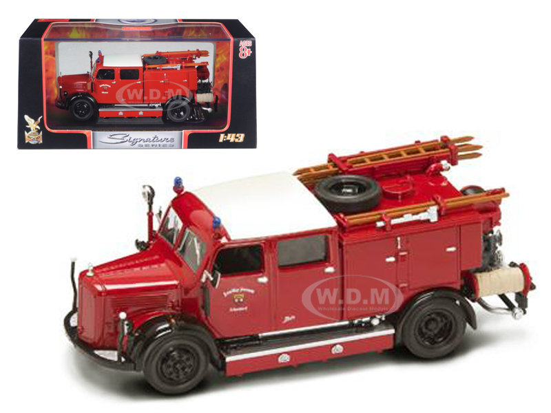 1950 Mercedes Typ Tlf-15 Fire Engine Red 1/43 Diecast Model By Road Signature