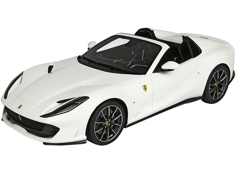 Image of 2019 Ferrari 812 GTS Convertible Avus White with DISPLAY CASE Limited Edition to 32 pieces Worldwide 1/18 Model Car by BBR