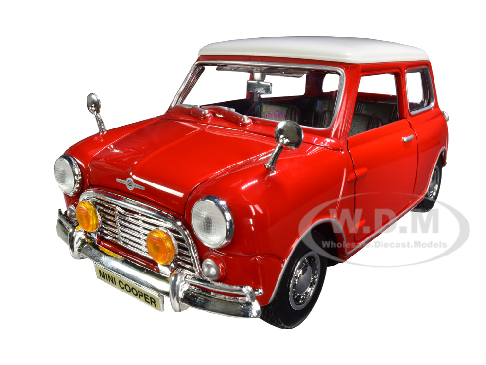 1961-1967 Morris Mini Cooper Red with White Top "Timeless Legends" 1/18 Diecast Model Car by Motormax