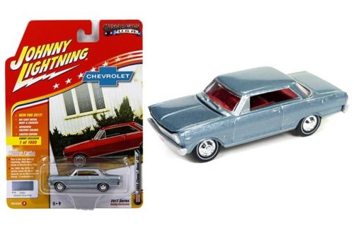 1965 Chevrolet Nova SS Glacier Gray Poly Limited Edition to 1800pc Worldwide Hobby Exclusive "Muscle Cars USA" 1/64 Diecast Model Car by Johnny Light