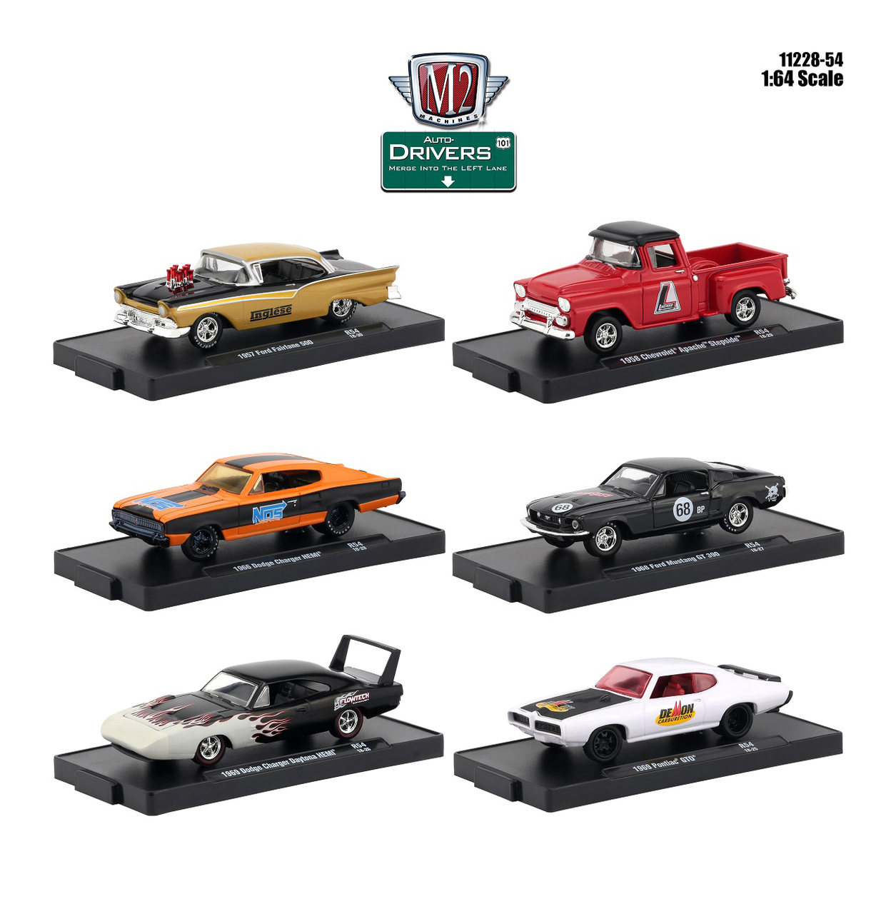 Drivers 6 Cars Set Release 54 In Blister Packs 1/64 Diecast Model Cars By M2 Machines