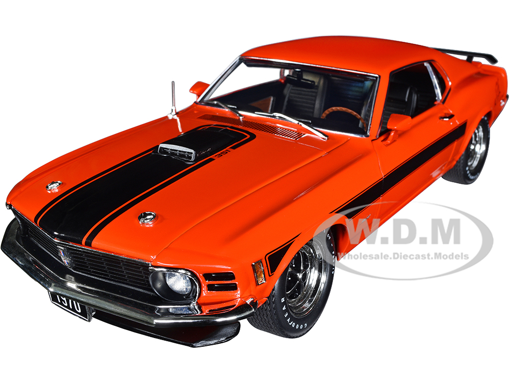 1970 Ford Mustang Mach 1 Orange with Black Stripes "Sidewinder Special" Limited Edition to 500 pieces Worldwide 1/18 Diecast Model Car by ACME