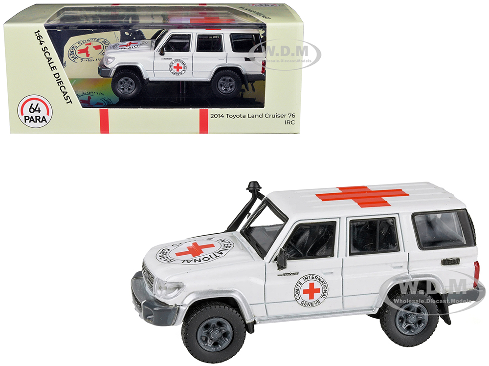 2014 Toyota Land Cruiser 76 White International Red Cross 1/64 Diecast Model Car by Paragon Models