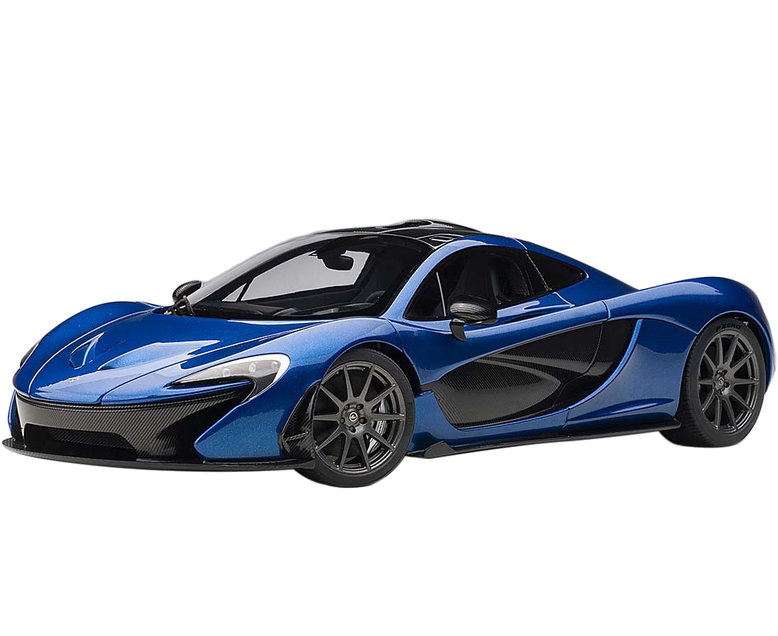 Mclaren P1 Azure Blue / Metallic Dark Blue and Carbon Fiber 1/18 Model Car by Autoart
