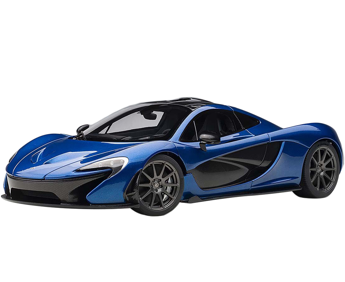 Mclaren P1 Azure Blue / Metallic Dark Blue And Carbon Fiber 1/18 Model Car By Autoart