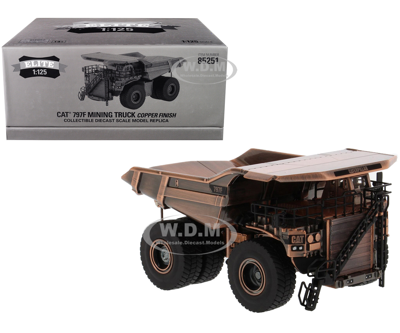 Image of CAT Caterpillar 797F Mining Truck Copper Finish "Elite Series" 1/125 Diecast Model by Diecast Masters