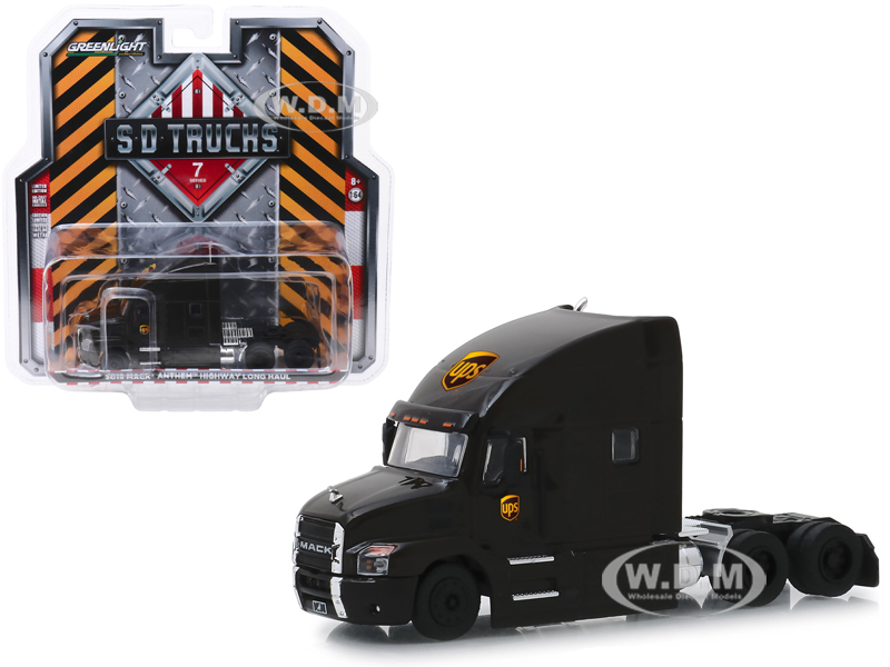 2019 Mack Anthem Highway Long Haul Truck Brown "ups" (united Parcel Service) "s.d. Trucks" Series 7 1/64 Diecast Model By Greenlight
