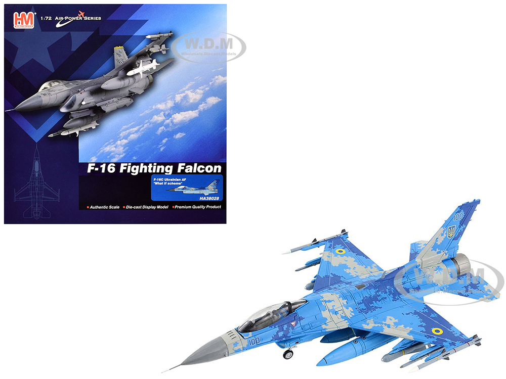 Lockheed F-16C Fighting Falcon Fighter Aircraft What If? Scheme Ukrainian Air Force Air Power Series 1/72 Diecast Model by Hobby Master
