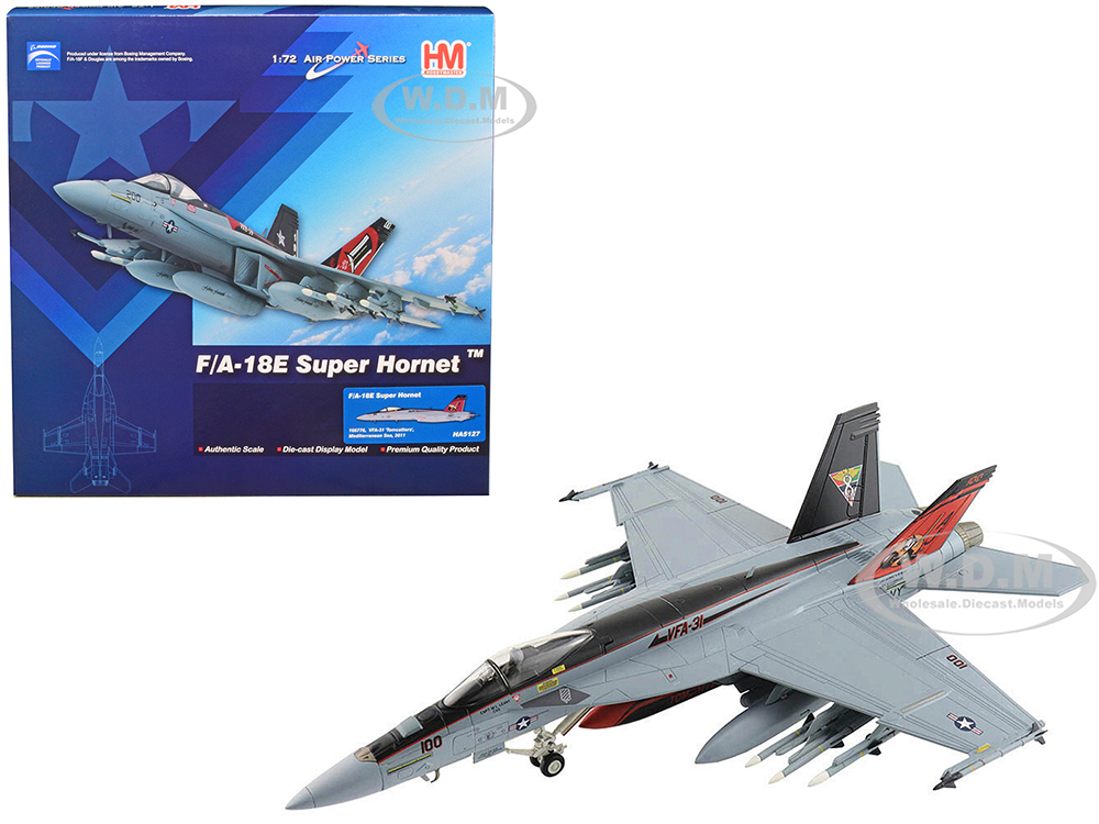Boeing F/A-18E Super Hornet Fighter Aircraft VFA-31 Tomcatters Mediterranean Sea (2011) Air Power Series 1/72 Diecast Model by Hobby Master