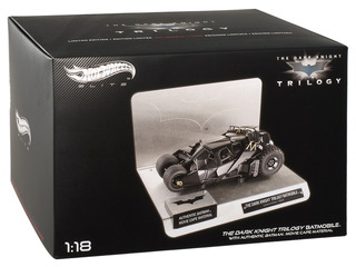 Elite "The Dark Knight" Trilogy Batmobile With Authentic Movie Batman Cape Material 1/18 Diecast Model by Hot Wheels