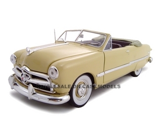 1949 Ford Convertible Convertible Creamy Yellow 1/24 Diecast Model Car by Unique Replicas