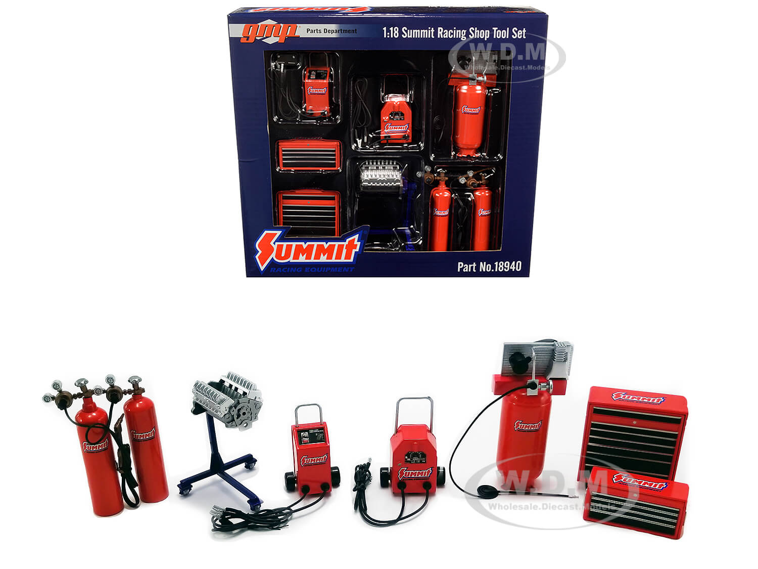 Image of Garage Shop Tool Set of 7 pieces "Summit Racing Equipment" 1/18 Diecast Replica by GMP