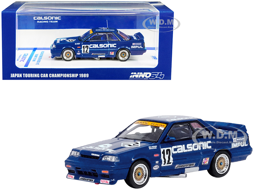 Nissan Skyline GTS-R (R31) RHD (Right Hand Drive) 12 "Calsonic" JTC Japanese Touring Car Championship (1989) 1/64 Diecast Model Car by Inno Models