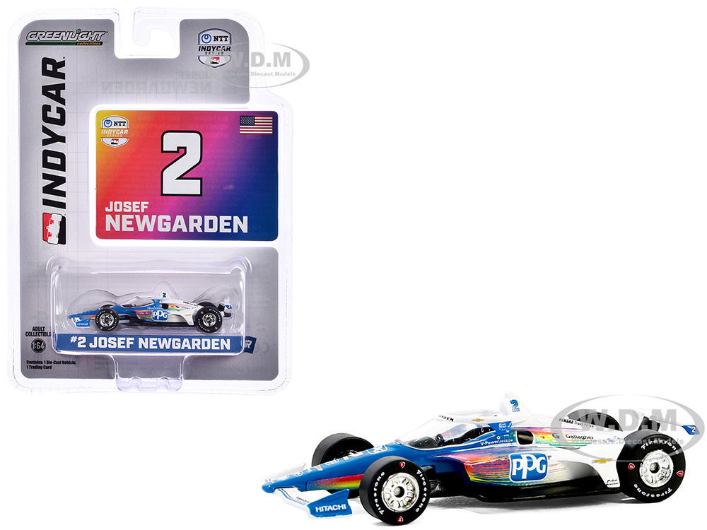 Dallara IndyCar #2 Josef Newgarden PPG Team Penske NTT IndyCar Series (2024) 1/64 Diecast Model Car by Greenlight