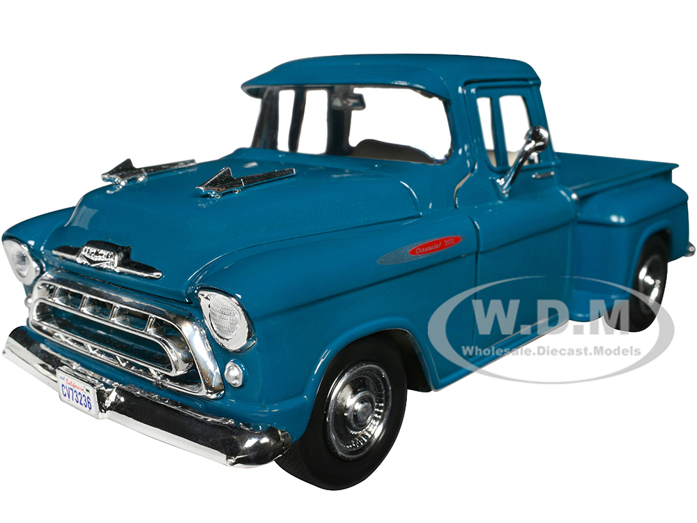 1957 Chevrolet 3100 Stepside Pickup Truck Teal Metallic 