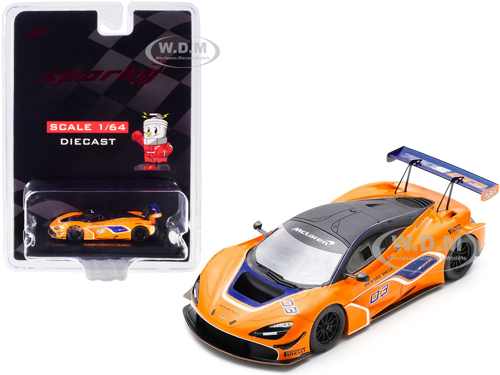 2019 McLaren 720S GT3 03 Orange 1/64 Diecast Model Car by Sparky