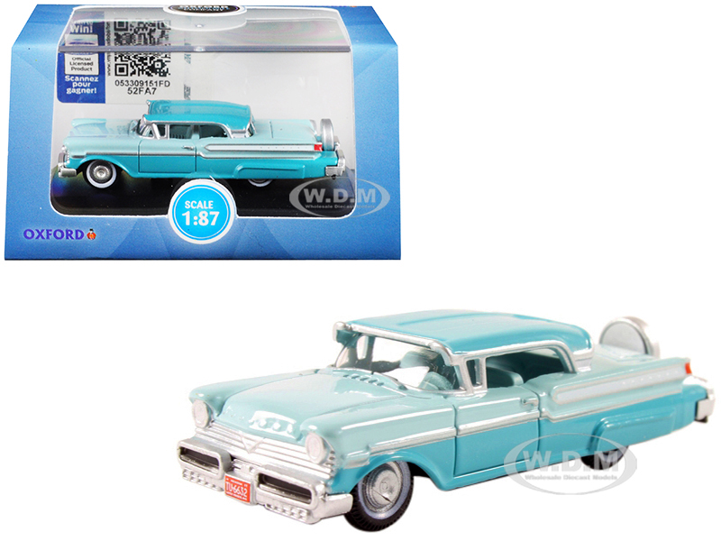 1957 Mercury Turnpike Tahitian Green And Spring Valley Green 1/87 (ho) Scale Diecast Model Car By Oxford Diecast