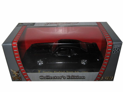 1969 Pontiac Firebird Trans Am Diecast Car Model 1/43 Black Die Cast Car by Road Signature