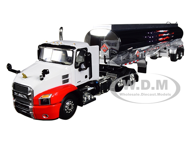 Mack Anthem Day Cab With 42 Fuel Tank Trailer 1/64 Diecast Model By Dcp/first Gear