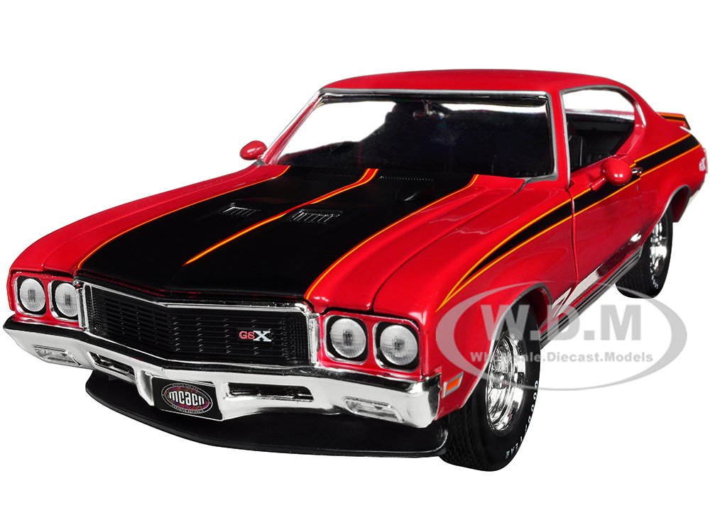 1972 Buick GSX Fire Red with Black Stripes Muscle Car & Corvette Nationals (MCACN) American Muscle Series 1/18 Diecast Model Car by Auto World