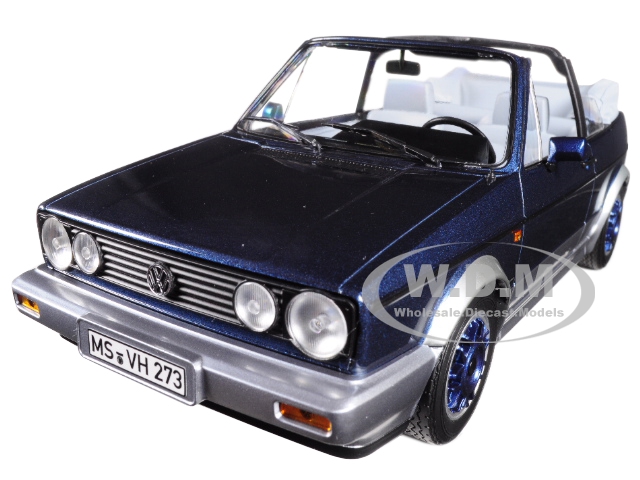 Image of 1992 Volkswagen Golf Cabriolet "Bel Air" Blue Metallic 1/18 Diecast Model Car by Norev