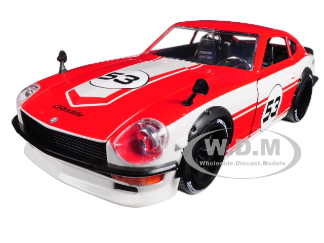 1972 Datsun 240z 53 Red And White "jdm Tuners" 1/24 Diecast Model Car By Jada