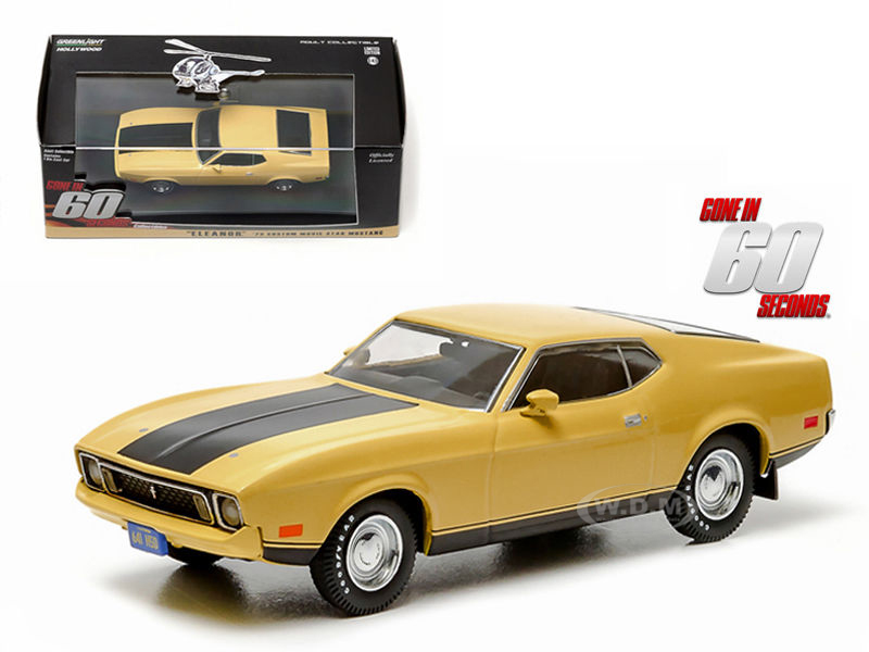 1973 Ford Mustang Mach 1 Yellow Eleanor Gone in Sixty Seconds Movie (1974) 1/43 Diecast Model Car by Greenlight