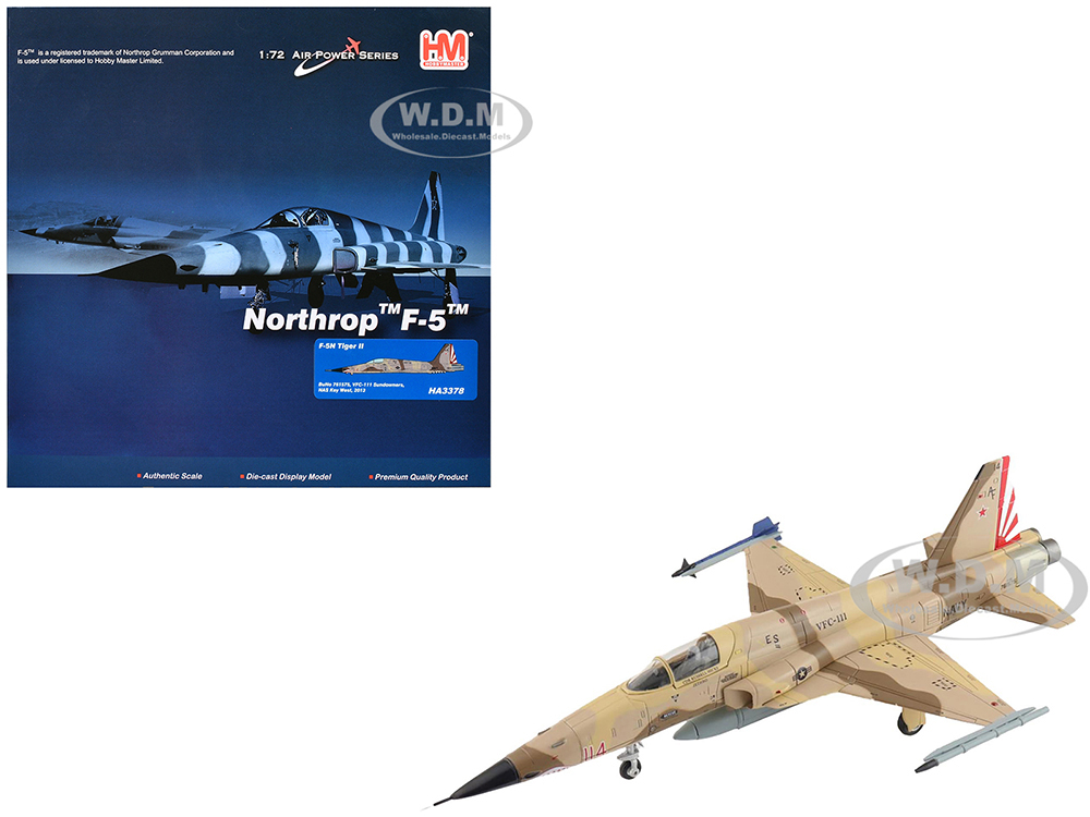 Northrop F-5N Tiger II Aircraft "761575 VFC-111 Sundowners Naval Air Station Key West" (2013) United States Navy "Air Power Series" 1/72 Diecast Mode