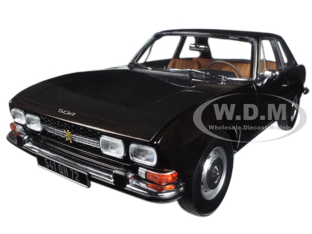 Image of 1973 Peugeot 504 Coupe Brown Metallic 1/18 Diecast Model Car by Norev