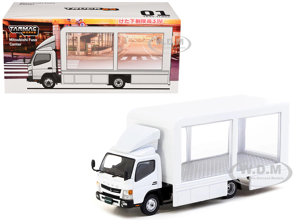 Mitsubishi Fuso Canter Mobile Display Truck RHD (Right Hand Drive) White "Truck64" Series 1/64 Diecast Model by Tarmac Works